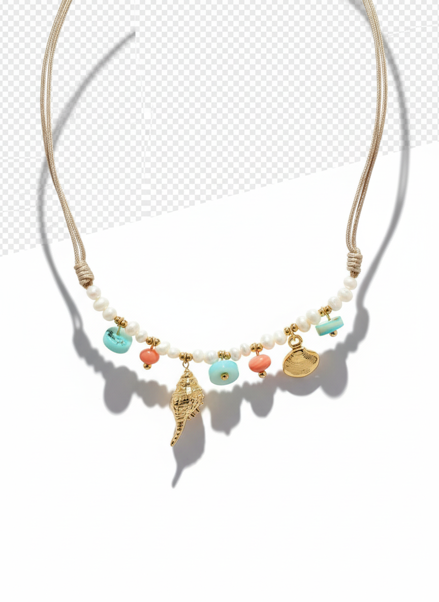 Pulsera charms caracola y almeja