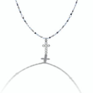 Pulsera con pequena cruz dorada circonitas