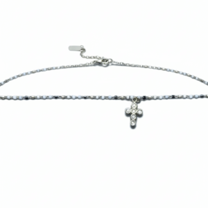 Pulsera con pequeña cruz dorada con circonitas