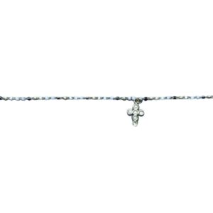 Pulsera con pequeña cruz dorada con circonitas